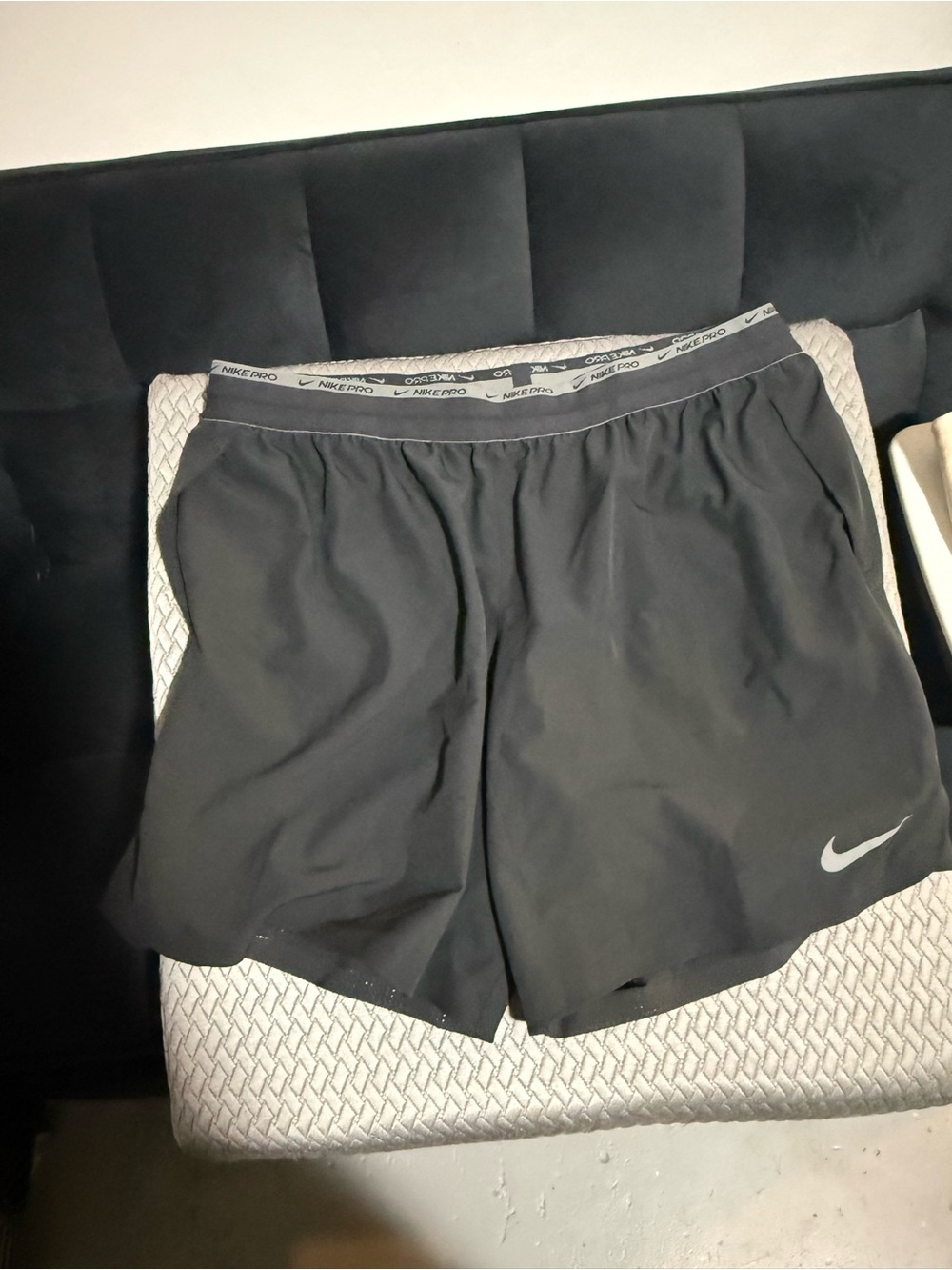 Nike Black Running Shorts with White Swoosh